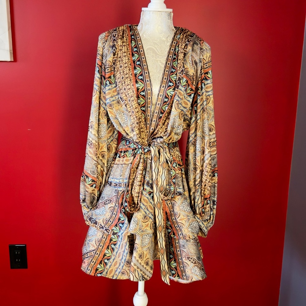 Bronx and Banco Vibrant Long Sleeve Dress